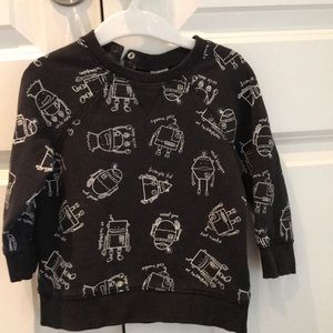 Black and white robot sweater H&M